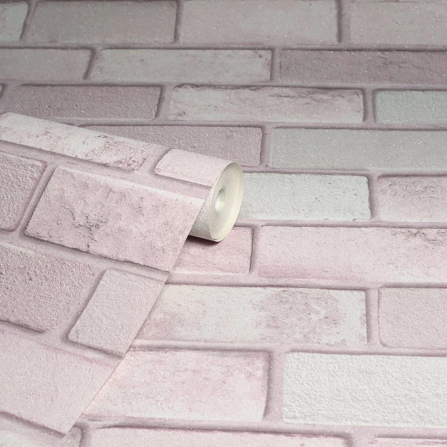 Diamond Pink Brick - Wallpaper Installation Melbourne