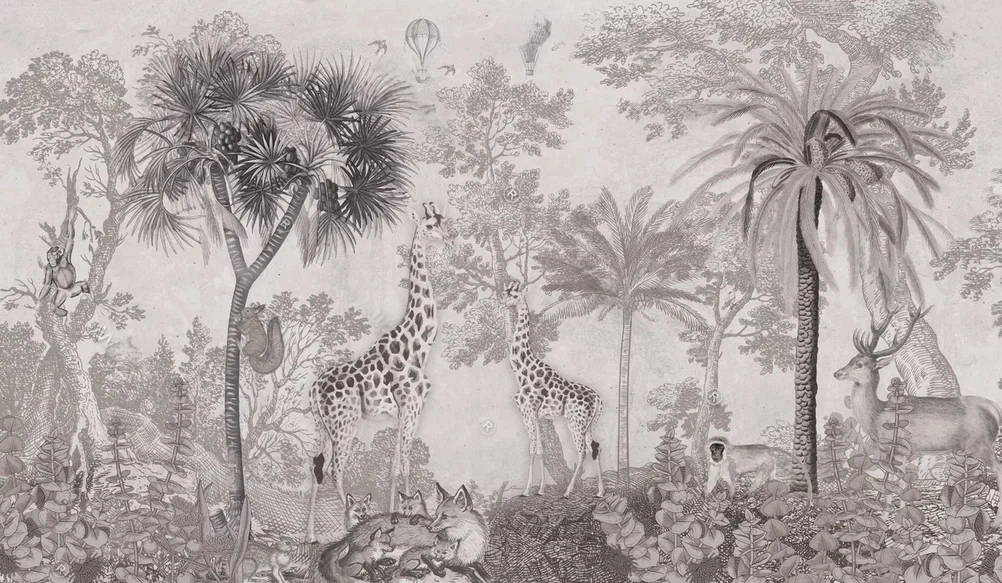 jungle-giraffe-bw-wallpaperwallmural (1)