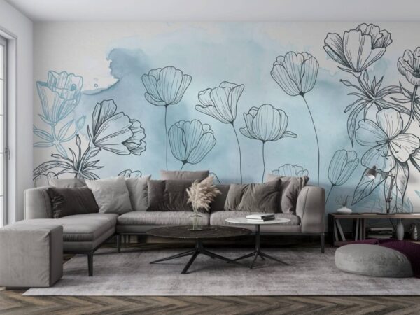 Sky Background Poppy Wall Mural - Image 2