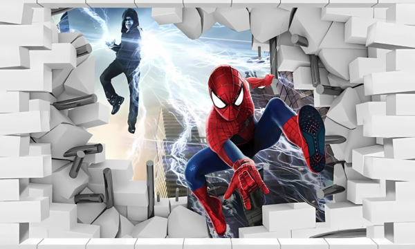 The Amazing Spider Man and Electro Action Wall Mural For Kids Room - Image 2