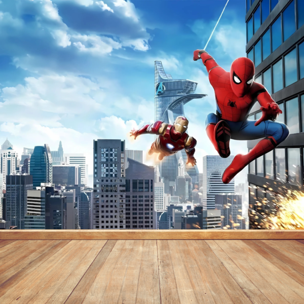 Spider Man Home Coming and Iron Man Wall Mural For Kids Room - Image 3