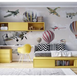 Hot Air Balloons and Planes Wall Mural