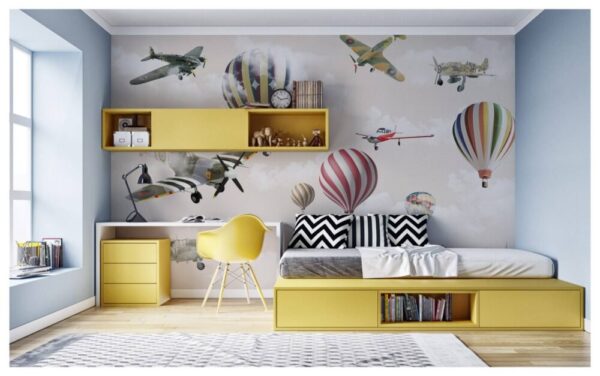 Hot Air Balloons and Planes Wall Mural