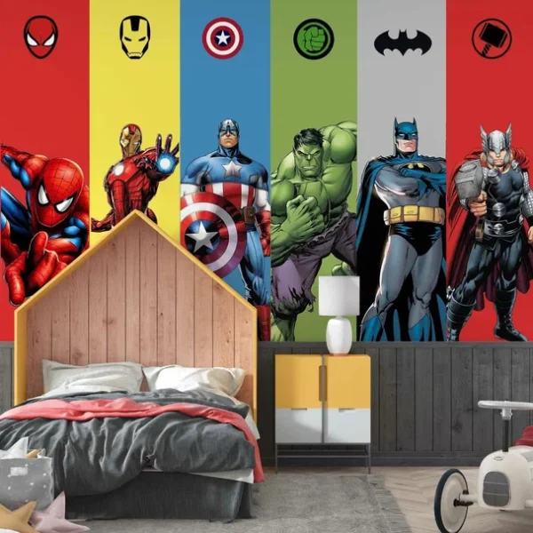 Super Heroes Wallpaper for Kids Space