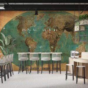 Vintage World Map Wall Mural