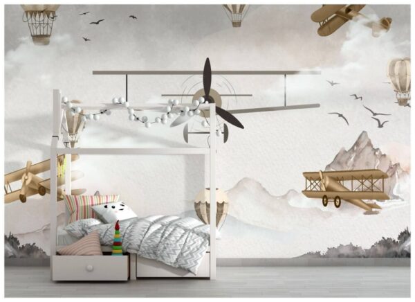 Soft Tones Theme Kids Nursery Wall Mural - Image 2