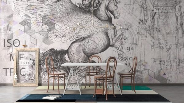 Da Vinci’s Pegasus Art Wall Mural