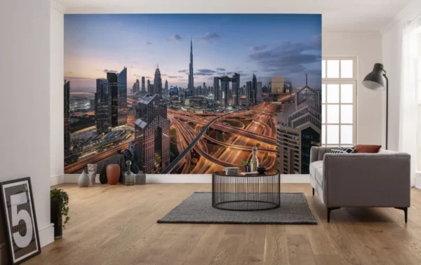 Lights of Dubai Wall Mural – Captivating Skyline Decor for Modern Spaces